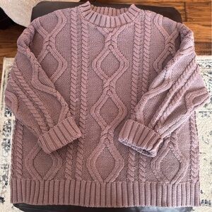 Cable Knit Sweater - Purple